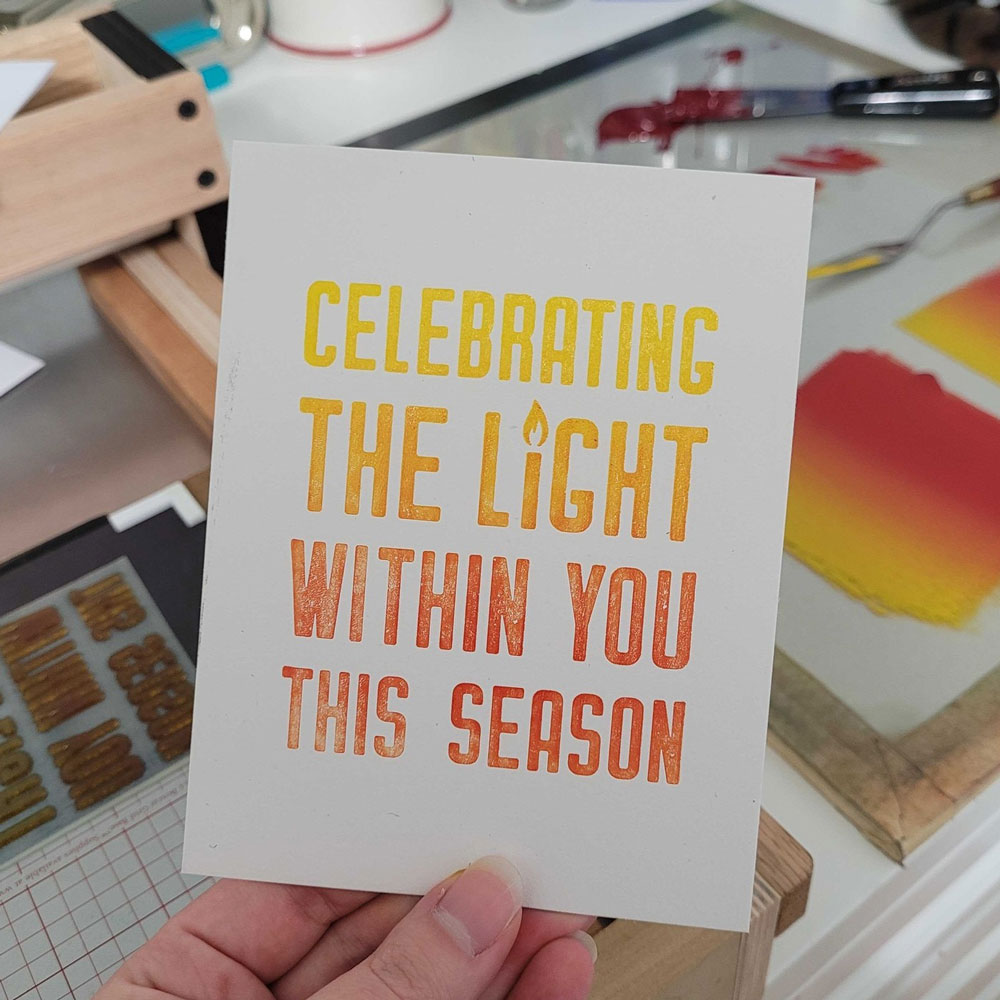 Celebrating the Light Within You This Season cards made for RBHA